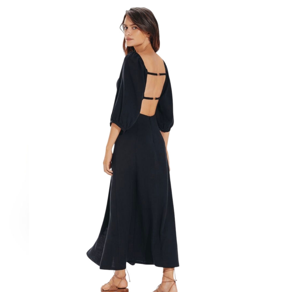 Vix Rosa Midi Dress In Black